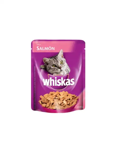 Alimento Húmedo Whiskas Pouch Salmón en Salsa 85 g para Gatos