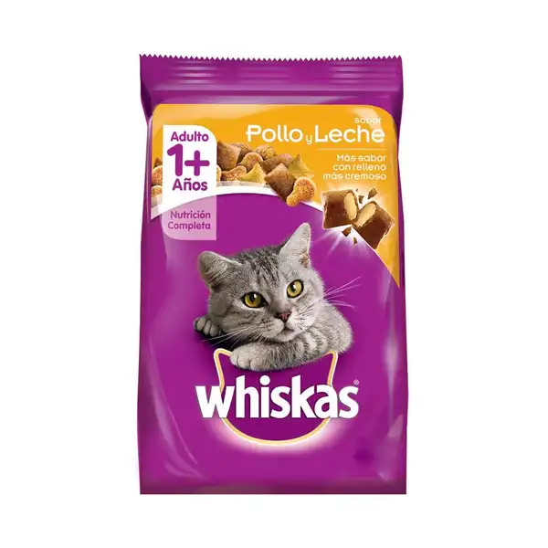 Alimento Balanceado Seco Whiskas Adulto 1+ Sabor Pollo y Leche 10 kg para Gatos