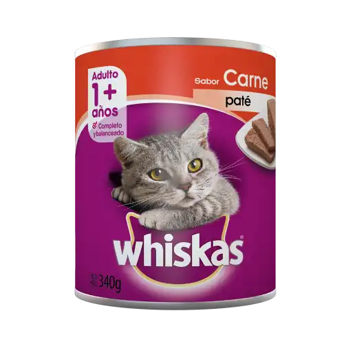Alimento Húmedo Whiskas Lata Carne 340 g para Gatos