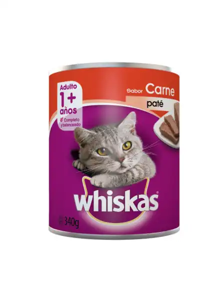 Alimento Húmedo Whiskas Lata Carne 340 g para Gatos
