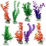 Plantas, Troncos y Piedras Planta Plástica sobre por 3 Unidades para Peces
