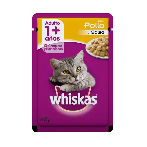 Alimento Húmedo Whiskas Pouch Pollo en Salsa 85 g para Gatos