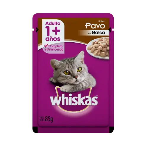 Alimento Húmedo Whiskas Pouch Pavo en Salsa 85 g para Gatos