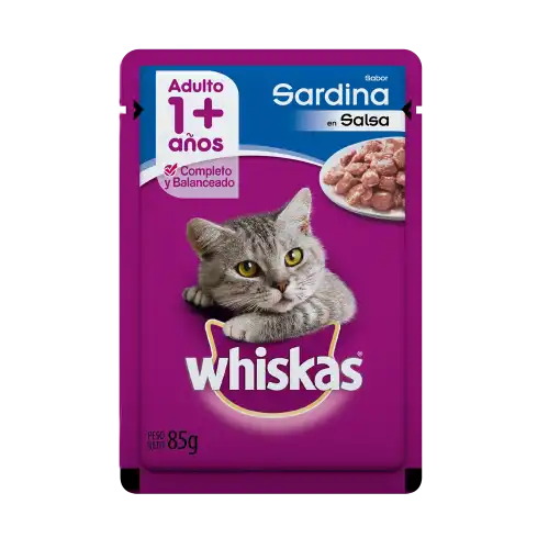 Alimento Húmedo Whiskas Pouch Sardina 85 g para Gatos