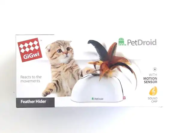 Juguete Gigwi PET Droid con Sensor MOV. Pluma NAT y Sonido para Gatos