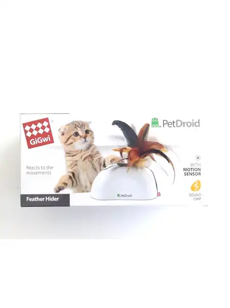 Juguete Gigwi PET Droid con Sensor MOV. Pluma NAT y Sonido para Gatos