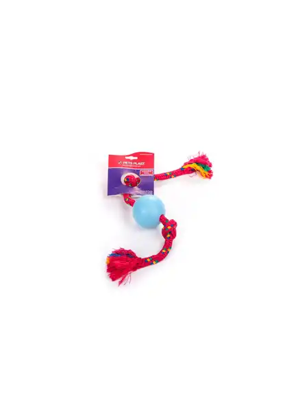 Pelota Petsplast de Goma Chica con Soga Alpina para Perros