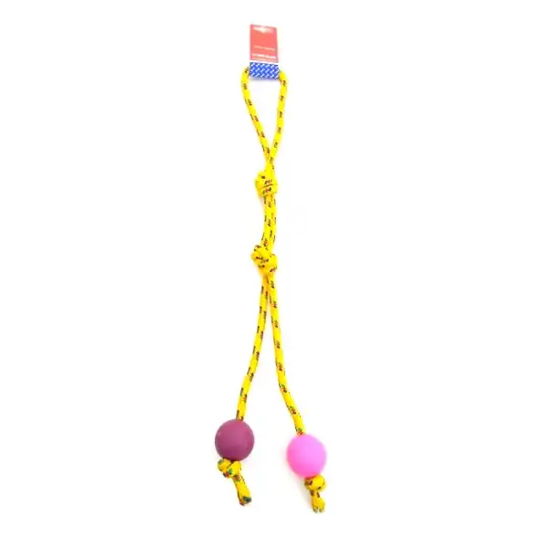 Juguete Petsplast Pelota de Goma Chica Soga Alpina 8MMX65 cm S601 para Perros