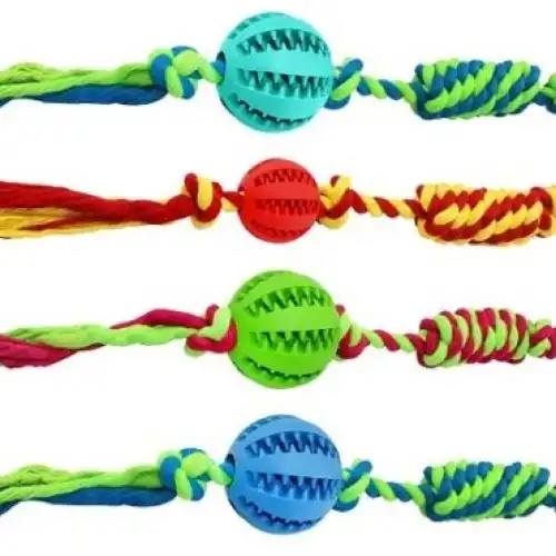 Juguete Can Cat Dental Baseball With Cotton Rope 5 x 10 cm ER016 para Perros