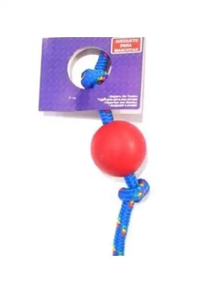 Pelota Petsplast de Goma Mediana con Soga Alpina S902 para Perros