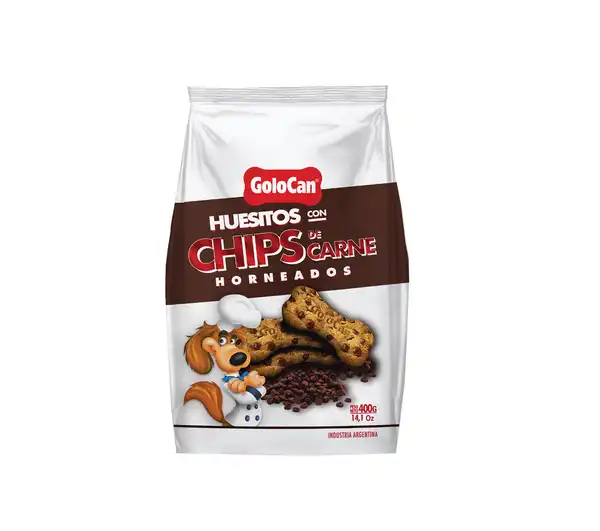 Snack de Cuero Golocan Huesitos con Chip de Carne 120 g para Perros