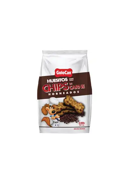 Snack de Cuero Golocan Huesitos con Chip de Carne 120 g para Perros