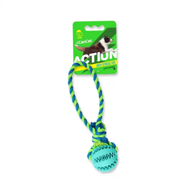 Juguete Can Cat Dental Baseball With Cotton Rope 7 x 30 cm ER115 - Cancat para Perros