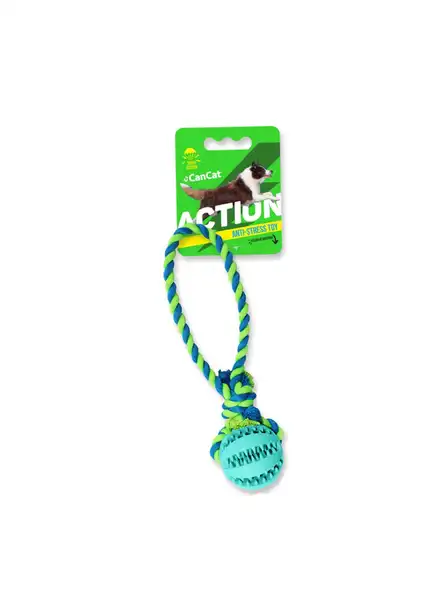 Juguete Can Cat Dental Baseball With Cotton Rope 7 x 30 cm ER115 - Cancat para Perros