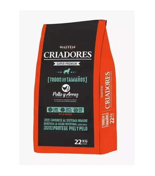 Alimento Balanceado Seco Waffen Criadores Todas las Razas 22 kg para Perros