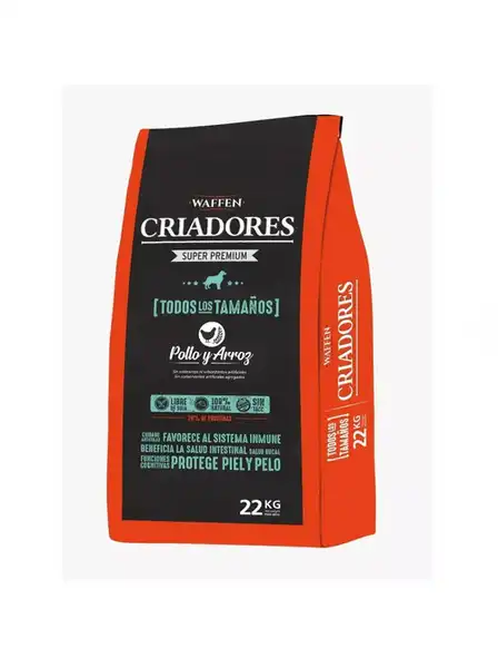Alimento Balanceado Seco Waffen Criadores Todas las Razas 22 kg para Perros