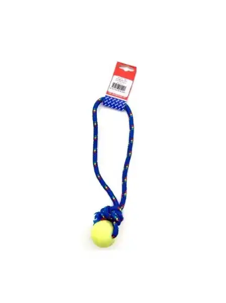Pelota Petsplast de Goma Chica Soga Alpina 8MMX25 cm para Perros