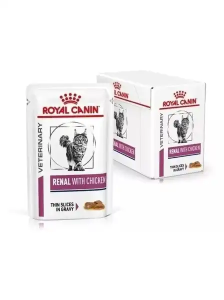 Alimento Húmedo Royal Canin Renal CAT Pouch 85 g (caja por 12 Unidades) para Gatos